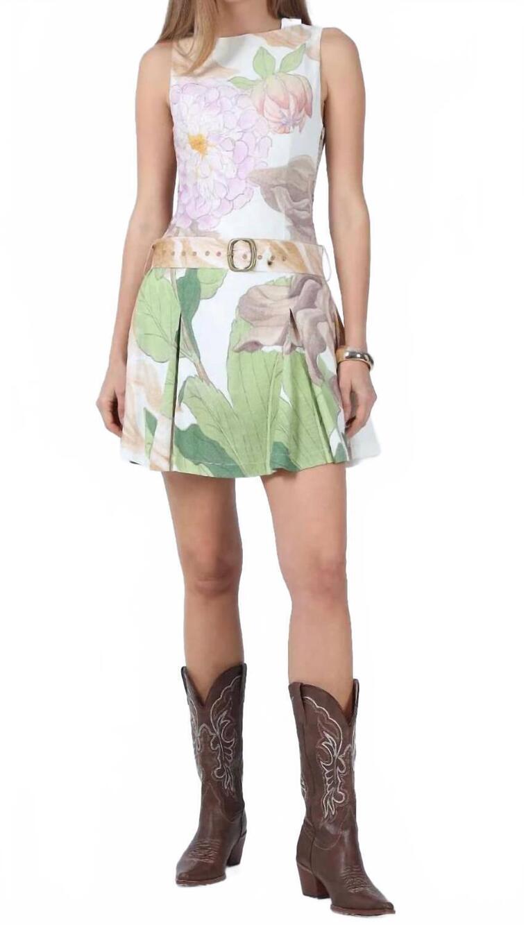 NEW AYLAYA buckle mini dress in olive green